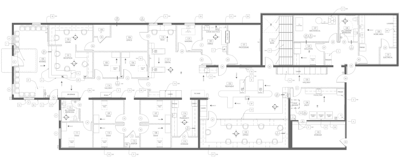 veterinary center and hospital floor plan